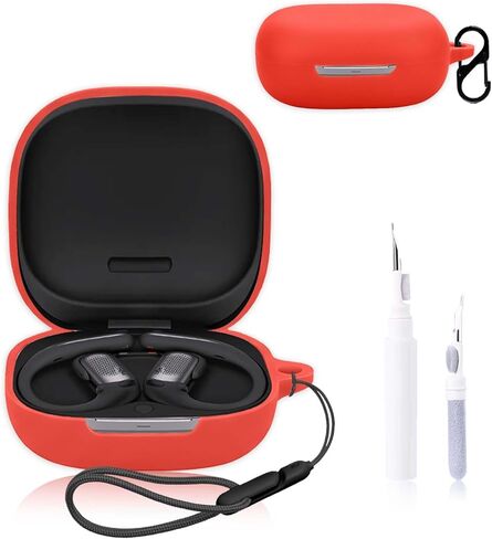 غطاء حافظة NOUKAJU for Shokz OpenFit Pro، غطاء واقي لسماعات الأذن (مع حلقة تسلق + حبل قصير + قلم تنظيف) مقاوم للسقوط، مقاوم للخدش، مقاوم للصدمات، جراب لجهاز Shokz OpenFit Pro (أحمر) in Kuwait