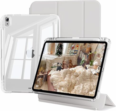 Case for iPad Air 11 Inch (M4/M3/M2) 2026/2025/2024, for iPad Air 5th/4th Generation 10.9 Inch 2022/2020, 2-in-1 Detachable Cover & Portrait/Landscape Stand with Pencil Holder, Cream White in Saudi Arabia