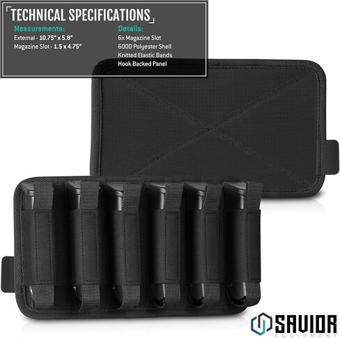 Savior Equipment Tactical Pistol Mag Pouch 9mm .40 45acp Open-Top Single & Double Stack Mag Holder Softshell Mags Storage Universal Magazine Carrier, Elastic Band to Hold Tight, Hook-Backed Panel in Kuwait