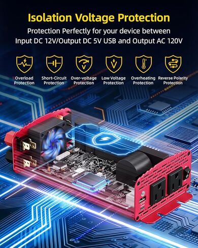 BESTEK [PD 30W&QC 3.0 18W شاحن USB] 150W محول طاقة السيارة، DC 12V إلى 110V AC محول الكمبيوتر المحمول شاحن سيارة منفذ محول للسيارة in Saudi Arabia