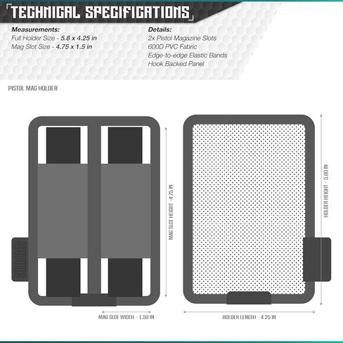 Savior Equipment Tactical Pistol Mag Pouch 9mm .40 45acp Open-Top Single & Double Stack Mag Holder Softshell Mags Storage Universal Magazine Carrier, Elastic Band to Hold Tight, Hook-Backed Panel in Kuwait