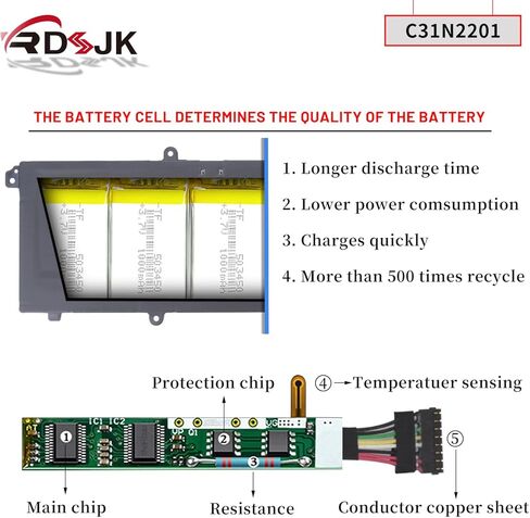 C31N2201 Laptop Battery for Asus Vivobook X1504VA X1504ZA F1504ZA F1605PA F1605ZA S1605PA S1605VA X1605VA X1605ZA M1605YA Go 15 E1504FA E1504GA S1504FA S1504GA 15X OLED M3504YA M3604YA 16 OLED X1605EA in Kuwait