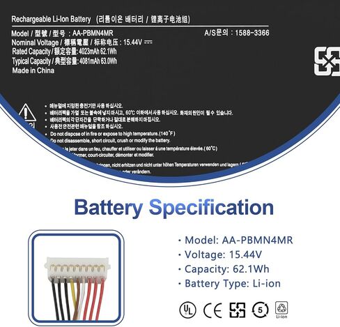 AA-PBMN4MR بطارية الكمبيوتر المحمول لسامسونج غالاكسي بوك برو 360 NP930XDB NP935XDB NP930XED NP930QDB NP930QED NP950QED NP940XFG NP934QED-KA1DE NT930QED-K71A NP930XDB-KD1US NP935XDB-KC2DE BA43-00397 15.44 فولت in Kuwait