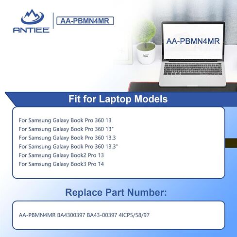 AA-PBMN4MR بطارية الكمبيوتر المحمول لسامسونج غالاكسي بوك برو 360 NP930XDB NP935XDB NP930XED NP930QDB NP930QED NP950QED NP940XFG NP934QED-KA1DE NT930QED-K71A NP930XDB-KD1US NP935XDB-KC2DE BA43-00397 15.44 فولت in Kuwait