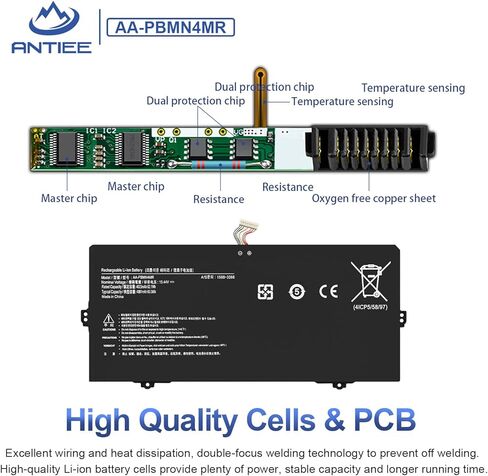 AA-PBMN4MR بطارية الكمبيوتر المحمول لسامسونج غالاكسي بوك برو 360 NP930XDB NP935XDB NP930XED NP930QDB NP930QED NP950QED NP940XFG NP934QED-KA1DE NT930QED-K71A NP930XDB-KD1US NP935XDB-KC2DE BA43-00397 15.44 فولت in Kuwait