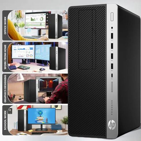HP ProDesk 600 G5 MT Business Desktop PC, Core i5-9500, 8GB RAM, 256GB SSD, WiFi, BT, Mouse & Keyboard, Windows 11 Pro (Renewed) in Kuwait