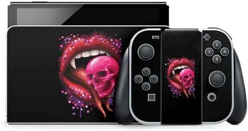 ملصق ألعاب Skinit متوافق مع Nintendo Switch OLED (2021) - Sarah Richter Vampire Skull Lollypop من تصميم Sarah Richter in Kuwait