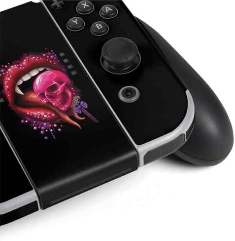 ملصق ألعاب Skinit متوافق مع Nintendo Switch OLED (2021) - Sarah Richter Vampire Skull Lollypop من تصميم Sarah Richter in Kuwait