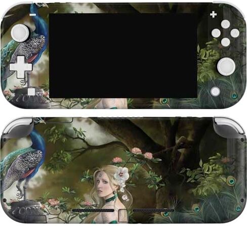 Skinit Decal Gaming Skin Compatible with Nintendo Switch Lite - Originally Designed Woman with Peacocks by Nene Thomas Design in Kuwait