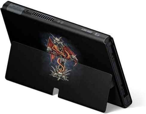 Skinit Gaming Decal Skin Compatible with Nintendo Switch OLED (2021) - Sarah Richter Gothic Dragon & Skull Cross by Sarah Richter Design in Kuwait