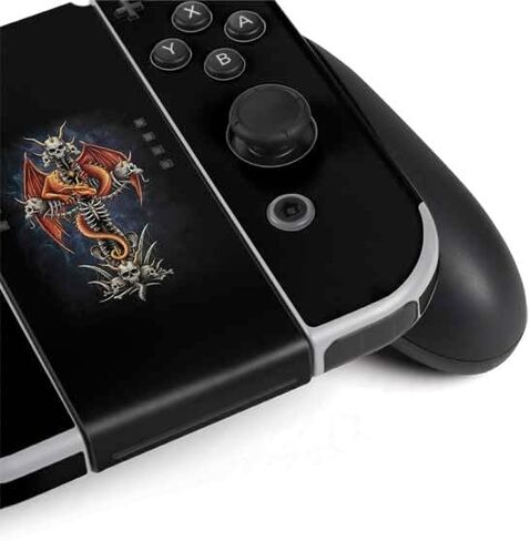 Skinit Gaming Decal Skin Compatible with Nintendo Switch OLED (2021) - Sarah Richter Gothic Dragon & Skull Cross by Sarah Richter Design in Kuwait