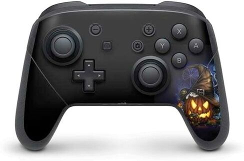 Skinit Decal Gaming Skin Compatible with Nintendo Switch Pro Controller - Officially Licensed Sarah Richter Halloween Cat and Jack O Lantern Pumpkin by Sarah Richter Design in Kuwait