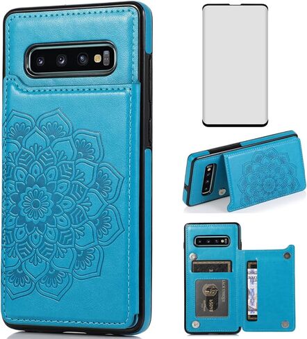 Asuwish Compatible with Samsung Galaxy S10e Case and Tempered Glass Screen Protector Cell Card Holder Slot Kickstand Flip Folio Wallet Phone Covers for Glaxay S 10e Gaxaly 10se Galaxies Se10 Rose Gold in Kuwait