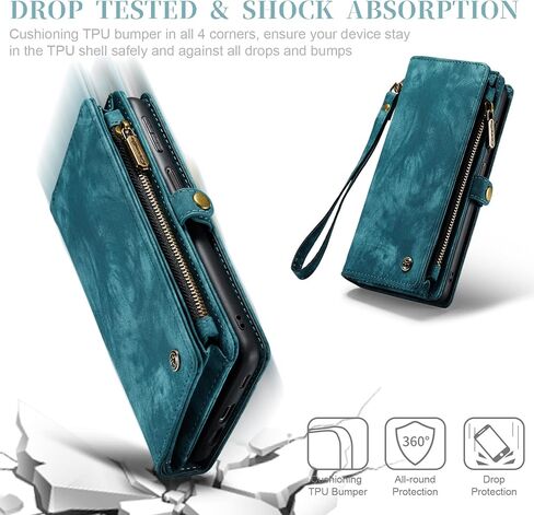 Kowauri Samsung Galaxy A14 5G Wallet Case, Faux Leather, Shock-Absorbent, Magnetic, Card Slot, Blue (2023) in Saudi Arabia