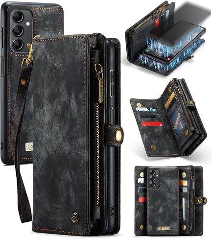 Kowauri Samsung Galaxy A14 5G Wallet Case, Faux Leather, Shock-Absorbent, Magnetic, Card Slot, Blue (2023) in Saudi Arabia