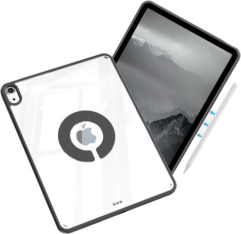 حافظة شفافة لجهاز iPad (A16) الجيل الحادي عشر 2025 11 بوصة وiPad الجيل العاشر 2022 10.9 بوصة، غطاء حلقة مغناطيسي صلب شفاف من البولي كربونات مع إطار ناعم من مادة TPU، تنبيه/غفو تلقائي، أبيض كريمي in Kuwait