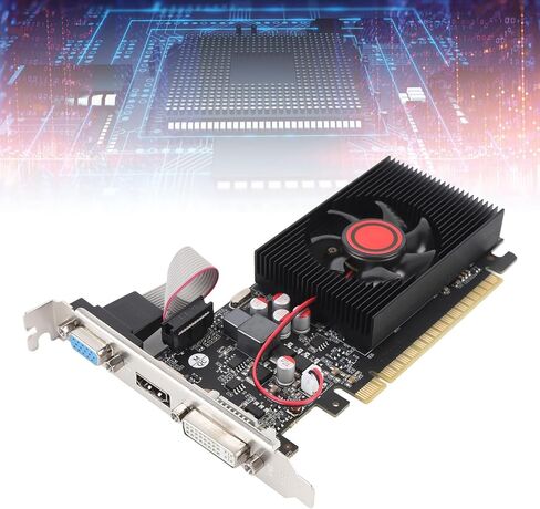 بطاقة رسومات ASHATA GT730 4GB DDR3، 128 بت تدعم مخرج DVI VGA HDMI، تردد أساسي 650 ميجاهرتز لألعاب الكمبيوتر والوسائط المتعددة in Kuwait