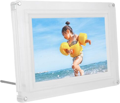 Jectse Digital Picture Frame, 10.1 Inch Acrylic LED Light Music Player Slideshow Rotation Sensor Sample Display, 8GB Battery Powered for Home Office Exhibition Cafe in Kuwait