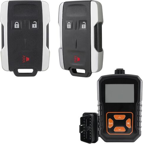 DIY مفتاح التحكم عن بعد Fob لـ 2019 Chevy Silverado Key Fob Cover - حامي السيليكون لـ 2015-2020 Chevy Silverado 1500 Remote Key 2014-2020 Chevy Silverado Colorado 2014-2018 GMC Sierra Canyon، in Kuwait