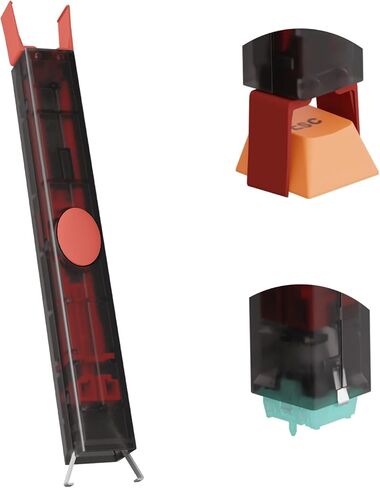 GATERON Twins 2-in-1 Switch and Keycap Puller، أداة تبديل ساخنة للفك الفولاذي المنغنيز للوحات المفاتيح الميكانيكية، مجموعة إزالة مريحة DIY مع فرشاة تنظيف (نظام ألوان أسود وأحمر) in Kuwait