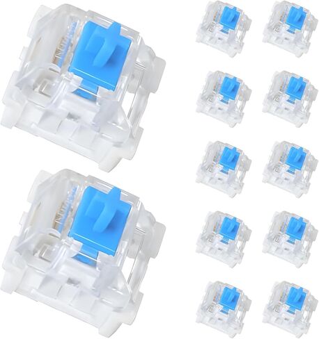 15 Blue Mechanical Keyboard switches, 3 pre-Oiled Click Key switches, dust- and Water-Resistant Mechanical Gaming Keyboard Accessories in Kuwait