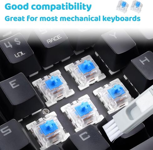 15 Blue Mechanical Keyboard switches, 3 pre-Oiled Click Key switches, dust- and Water-Resistant Mechanical Gaming Keyboard Accessories in Kuwait