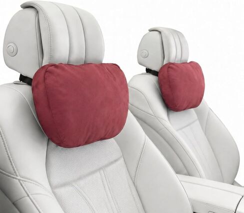 2PCS Car Pillow for Car Neck Pillow for Driving Seat Neck Support Soft Cushion Back Support Head-Rests for Vehicle Sleeping with Elastic Adjustment Strap (Black, Head) in Saudi Arabia