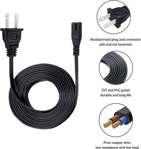 Power Cord Replacement for PANASONIC RX-D55 RXD55 RX-D55GC RX-D55GC-K Player 8ft AC Cable in Kuwait