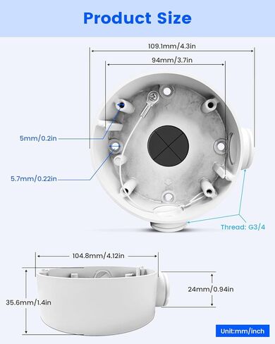 KU-DS-1260ZJ صندوق توصيل ألومنيوم لكاميرات المراقبة HIK، دعامة تثبيت على الحائط لكاميرا مراقبة POE IP الخارجية in Kuwait