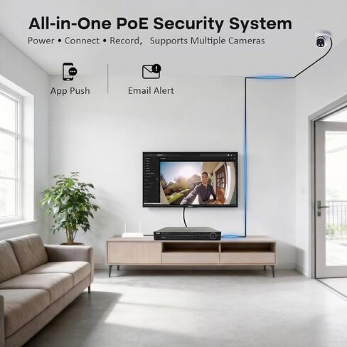 مسجل PoE NVR ذو 16 قناة مع 16 منفذ PoE مدمج، مخرج HDMI 4K، يدعم كاميرات IP بدقة 8 ميجابكسل، متوافق مع ONVIF، نظام أمان سلكي (رؤية الحراسة) in Kuwait