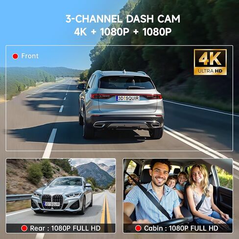 CarPlay Screen for Car Tablet Android Auto Smart Screen for Car, 4K Dash Cam Portable Car Play with 3 Channel Camera,10.26" Wireless Display with FM Radio Stereo Bluetooth 5.2, 32GB TF Card Black in Kuwait
