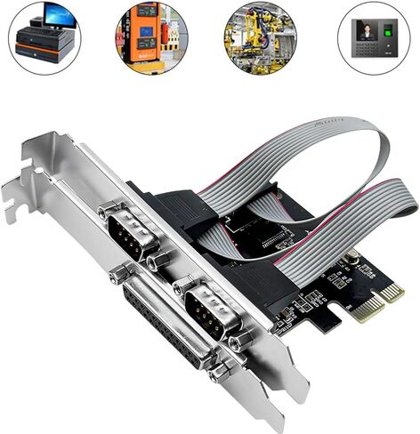 OrdinarYone PCIE 2 منفذ RS232 بطاقة 1 منفذ بطاقة التوسع المتوازي لاستبدال ملحقات الكمبيوتر المكتبي in Kuwait