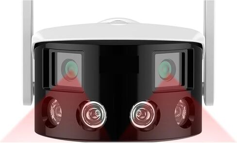 4MP Surveillance Camera WiFi Outdoor Dual Lens 180° Ultra Wide View Angle Panoramic Humanoid Detection POE Security Camera(4MP WiFi POE 128G) in Kuwait