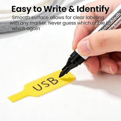 16 Pack Self Locking Writable Cable Ties Reusable Nylon Wire Straps with Color Coded System for Home Office Electronics TV Computer Cord Management in Kuwait