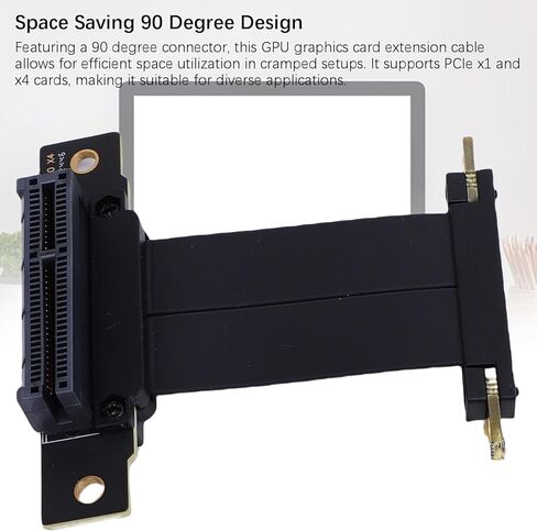 EBTOOLS PCIE 4.0 Riser Cable, 64 Pin GPU Graphics Card Extension Cable 8GB s Data Transfer, 4X 90 Connector, Backward Compatible with PCIE 3.0 2.0 1.0, for M.2 WiFi USB Sound (5cm) in Kuwait