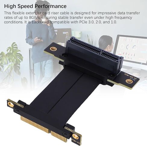 EBTOOLS PCIE 4.0 Riser Cable, 64 Pin GPU Graphics Card Extension Cable 8GB s Data Transfer, 4X 90 Connector, Backward Compatible with PCIE 3.0 2.0 1.0, for M.2 WiFi USB Sound (5cm) in Kuwait