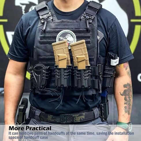 Molle Double Handcuff Pouch, Open-Top Cuff Case for Duty Belt, Fit Handcuff Holder for Duty Belt and Handcuffs Holster in Kuwait