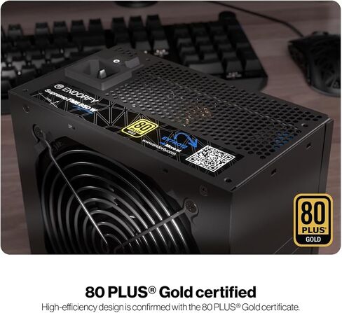 ENDORFY Supremo FM6 Gold 850W، مزود طاقة ATX 3.1 PC، شهادة 80 Plus® Gold، تشغيل هادئ، مروحة Fluctus مع محامل FDB، مكثفات يابانية 100%، إدارة كابلات معيارية كاملة، قابس الاتحاد الأوروبي in Kuwait