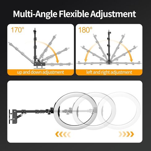 EMART 21’’ Ring Light Wall Mount with Phone Holder, Rotatable Boom Arm Overhead Light Stand with Remote Control for Photography Lighting Studio, Live Streaming, Salon, Barber Light, Beauty Tattoo in Kuwait