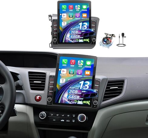 Car Stereo Radio Compatible with Honda Civic 2012 2013 2014 2015,Android 15 Head Unit with Wireless CarPlay Android Auto,9.7' Touchscreen Support Bluetooth/GPS/WiFi/Mirror Link/Backup Camera in Kuwait