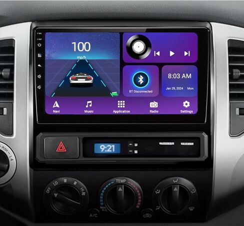 راديو سيارة 4G+64G Android 13 لسيارة Toyota Tacoma 2005-2015، 9 بوصة تعمل باللمس Carplay اللاسلكي ودعم Android التلقائي ترقية راديو شاشة تعمل باللمس مع كاميرا AHD، نظام ملاحة GPS، SWC، WiFi، FM، بلوتوث in Kuwait