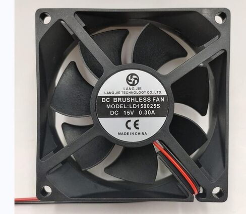 LD158025S 80x80x25mm 15V 0.3A 4.5W 3800RPM 42CFM 8cm 2-Wire Cooling Fan in Kuwait