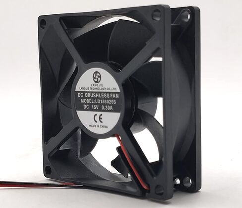 LD158025S 80x80x25mm 15V 0.3A 4.5W 3800RPM 42CFM 8cm 2-Wire Cooling Fan in Kuwait