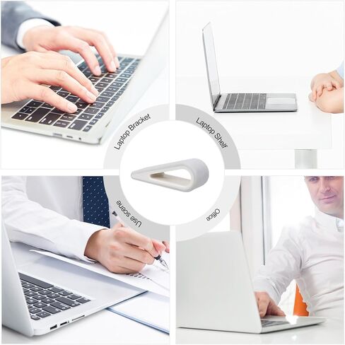 4 قطع من حامل تبريد الكمبيوتر المحمول الأبيض القابل للتعديل من Operitacx، رف رفع الكمبيوتر المحمول مع تصميم جيد التهوية للاستخدام في محطة العمل المكتبية in Kuwait