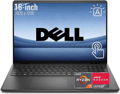 Dell Inspiron 16 2K Touchscreen Laptop, AMD Ryzen 7 250 (>i7-1355U), 32GB DDR5, 1TB SSD, WiFi 6, Tpye-C, Backlit Keyboard, Copilot AI Key, Win 11, Ideal for Business, College Students & Home Office in Kuwait