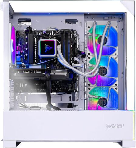 كمبيوتر الألعاب Skytech Gaming Archangel 5، Intel i7 14700F 2.1 جيجا هرتز، NVIDIA RTX 5070 12 جيجا، 1 تيرابايت Gen4 NVMe SSD، 32 جيجا DDR5 RAM 6000، 750 وات ذهبي PSU، 360 ARGB AIO، واي فاي، ويندوز 11، سطح المكتب in Kuwait