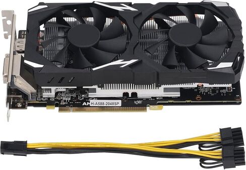 بطاقة رسومات RX580 عالية الأداء 8 جيجابايت GDDR5 256BIT بطاقة رسومات كمبيوتر مكتبي للألعاب لألعاب الكمبيوتر وتحرير الفيديو والإلكترونيات المعدنية (RX580 8GB GDDR5 256BIT) in Kuwait
