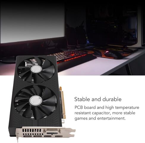 VBESTLIFE 8GB Graphics Card, GDDR5 256Bit GPU, 1286/7000MHz PCIE 3.0 x16 Gaming Video Card, Desktop Computer Graphics Support for DirectX 12 in Kuwait