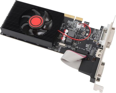 بطاقة رسومات Yoidesu 1 جيجا DDR3، PCI Express 2.0 16X مع بطاقة رسومات HDMI DVI VGA، مروحة تبريد هادئة، دقة 2560 × 1600، التوصيل والتشغيل للمنزل والمكتب والمدرسة in Kuwait