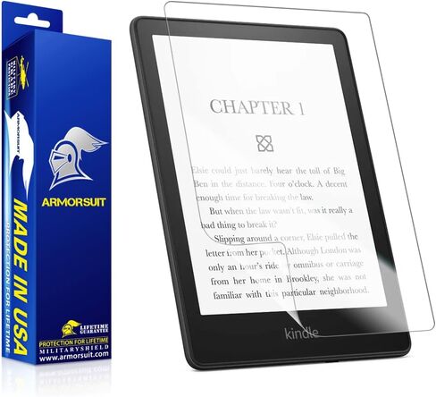 واقي شاشة من ArmorSuit مكون من قطعتين لجهاز Amazon Kindle Paperwhite مقاس 6.8 بوصات (الجيل الحادي عشر، 2021) فيلم شفاف عالي الدقة من MilitaryShield - صنع في الولايات المتحدة الأمريكية in Kuwait